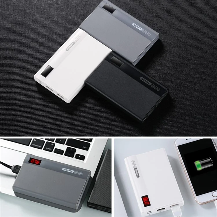 REMAX LINON Pro 10000mAh Dual USB Power Bank for iPad iPhone Samsung Pokemon Game - Black