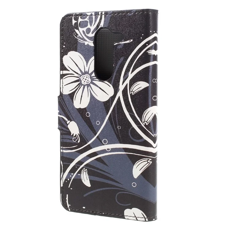 Patterned PU Leather Wallet Stand Case for Huawei Honor 6x (2016) - Flower and Butterfly