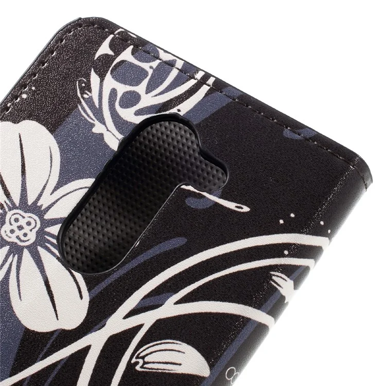Patterned PU Leather Wallet Stand Case for Huawei Honor 6x (2016) - Flower and Butterfly