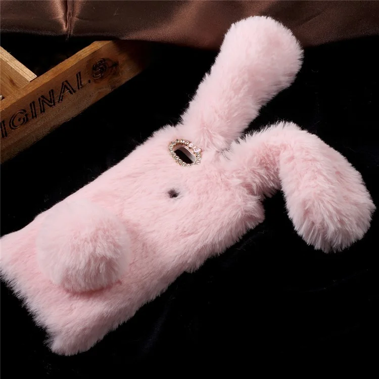 For Huawei P9 Lite / G9 Lite Rabbit Style Soft Fur TPU Phone Back Case - Pink