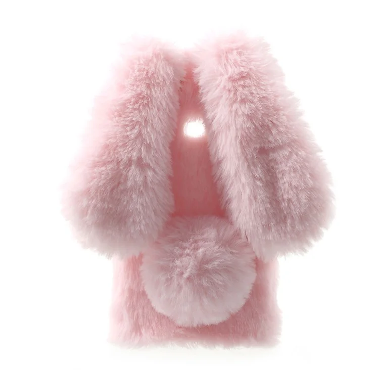 For Huawei P9 Lite / G9 Lite Rabbit Style Soft Fur TPU Phone Back Case - Pink