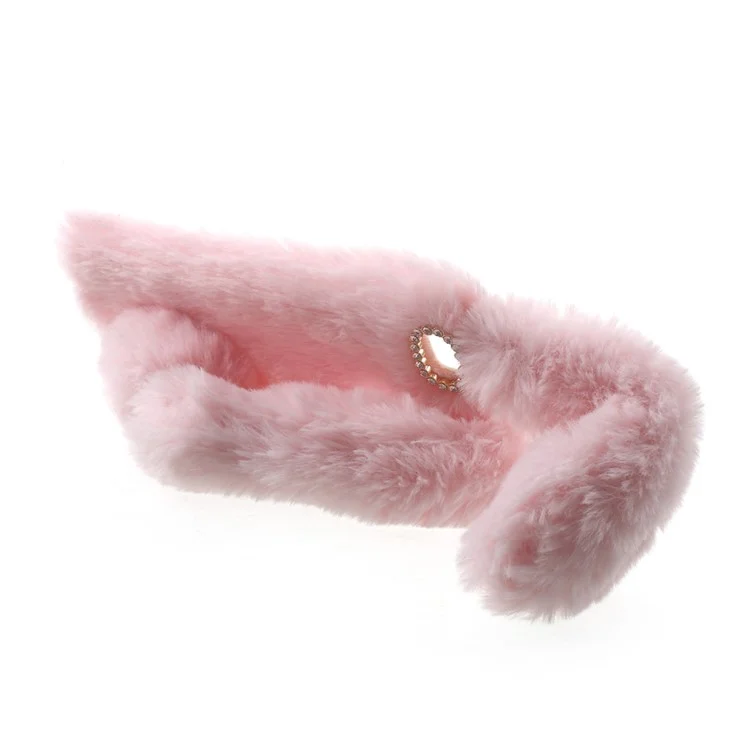 For Huawei P9 Lite / G9 Lite Rabbit Style Soft Fur TPU Phone Back Case - Pink