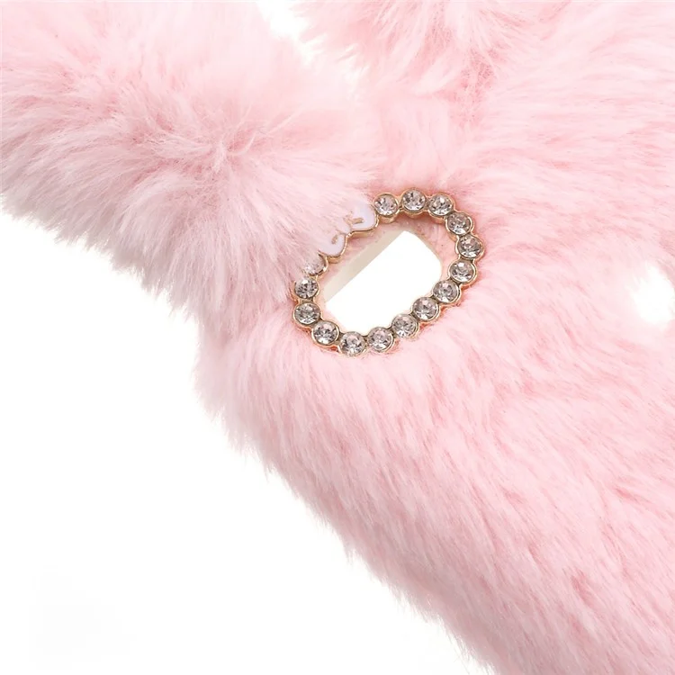 For Huawei P9 Lite / G9 Lite Rabbit Style Soft Fur TPU Phone Back Case - Pink