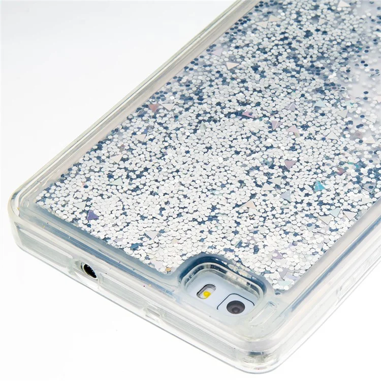 Dynamic Glitter Sequins TPU Phone Case for Huawei Ascend P8 Lite - Grey