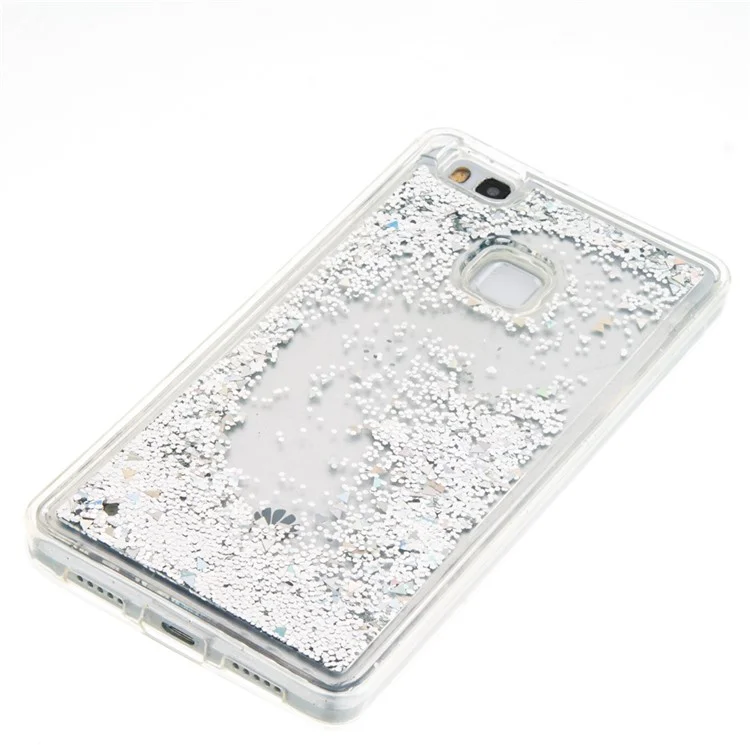 Dynamic Glitter Sequins Liquid Quicksand TPU Phone Case for Huawei P9 Lite/G9 Lite - Grey