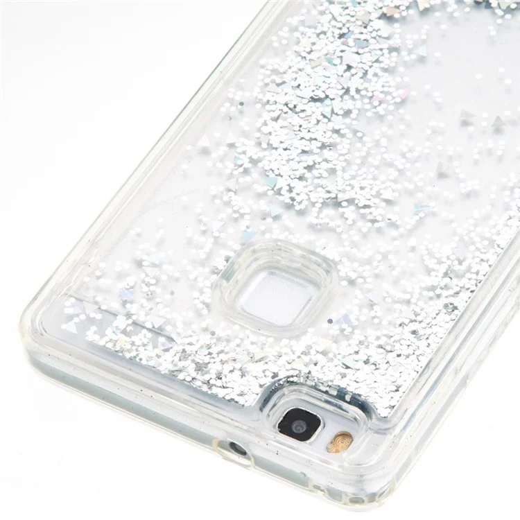 Dynamic Glitter Sequins Liquid Quicksand TPU Phone Case for Huawei P9 Lite/G9 Lite - Grey