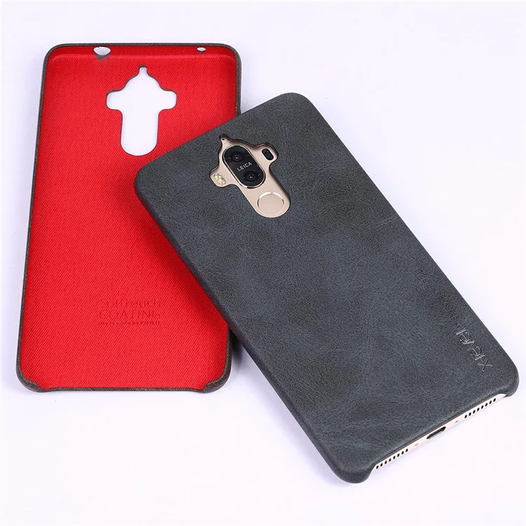 X-LEVEL Vintage Leather Coated Hard Phone Case for Huawei Mate 9 - Black