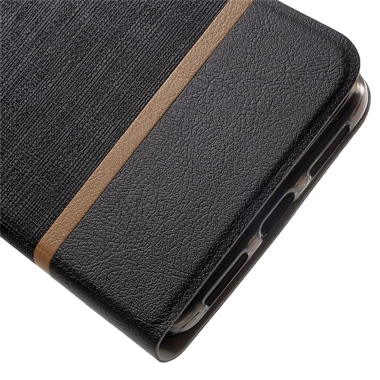 Cross Texture Leather Stand Case for Huawei Mate 9 Built-in Steel Sheet - Black