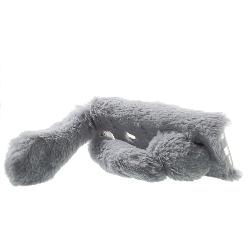 Bunny Shape Warm Fur Soft TPU Stand Phone Case for Huawei Honor 8 - Grey