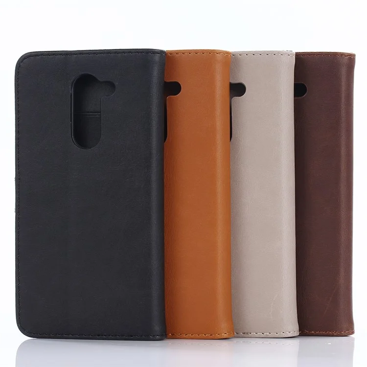 Retro Style PU Leather Wallet Case Cover for Huawei Honor 6x (2016) - Black