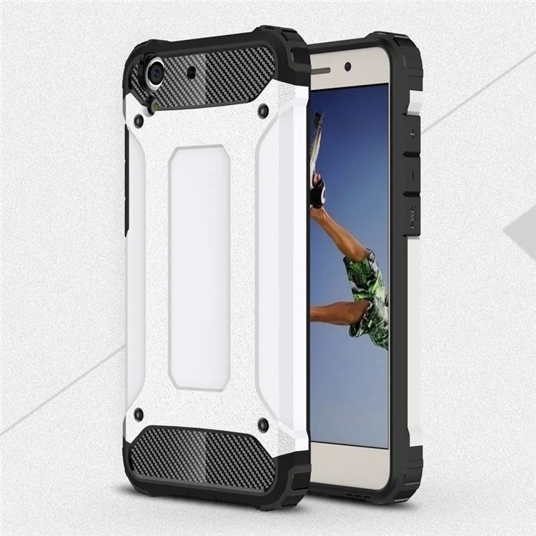 Armor Guard Plastic + TPU Hybrid Shell Case for Huawei Y6 II/Y6II/Honor 5A - White