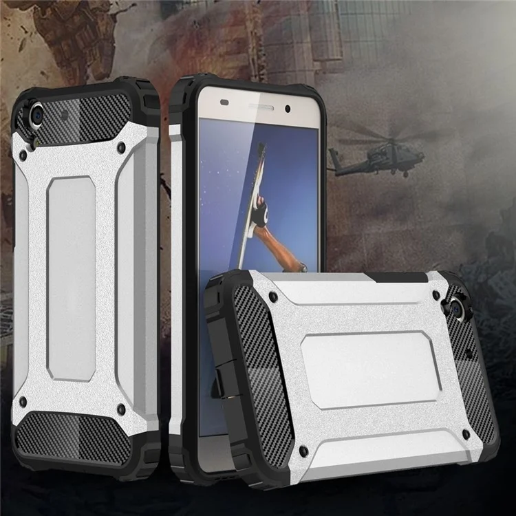 Armor Guard Plastic + TPU Hybrid Shell Case for Huawei Y6 II/Y6II/Honor 5A - White