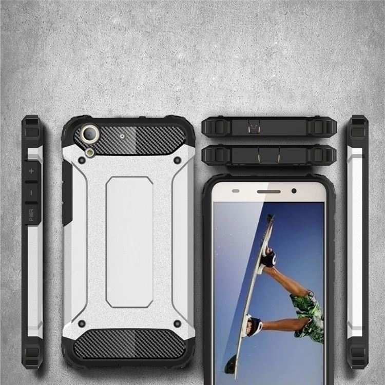 Armor Guard Plastic + TPU Hybrid Shell Case for Huawei Y6 II/Y6II/Honor 5A - White