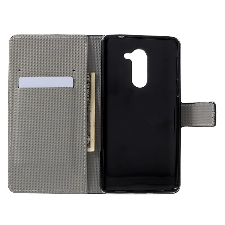 Pattern Printing Leather Case for Huawei Honor 6x (2016) - Cool Bear and Warning