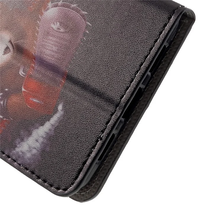 Pattern Printing Leather Case for Huawei Honor 6x (2016) - Cool Bear and Warning