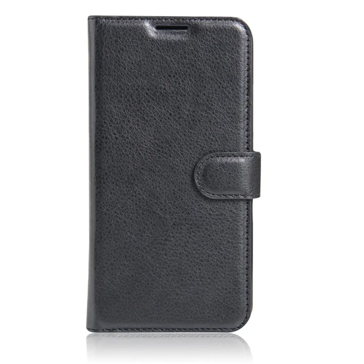 Case de Cuero de Billetera de Grano Lychee Para Huawei Mate 9 - Negro