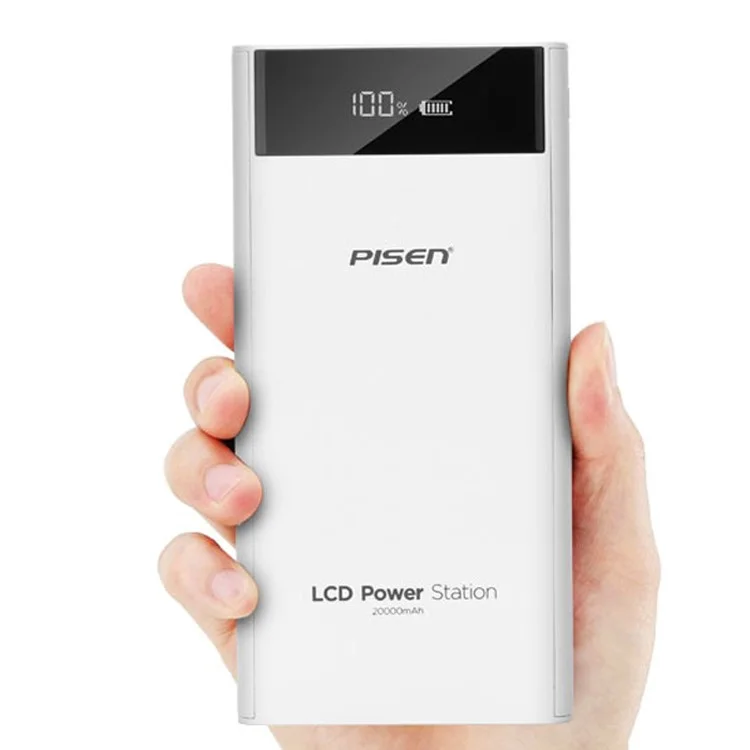 PISEN LCD Power Station II 20000mAh 1A/2A Dual USB Power Bank Battery Charger for iPhone iPad Samsung Etc.