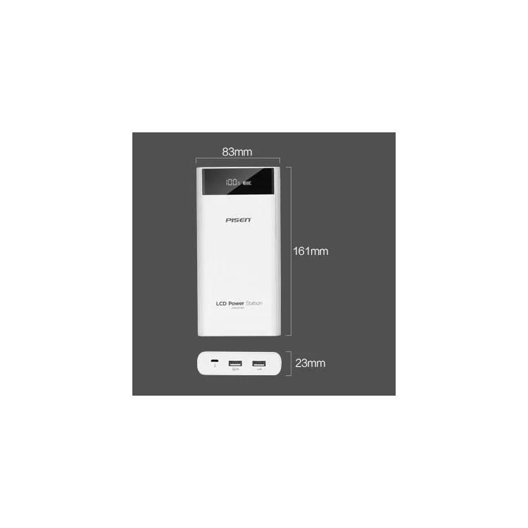 PISEN LCD Power Station II 20000mAh 1A/2A Dual USB Power Bank Battery Charger for iPhone iPad Samsung Etc.
