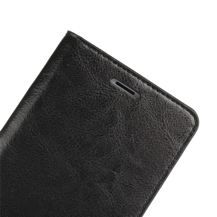 Crazy Horse Genuine Leather Wallet Phone Case for Huawei Honor 6x (2016) - Black