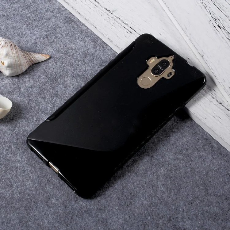 S Shape TPU Phone Case for Huawei Mate 9 - Black