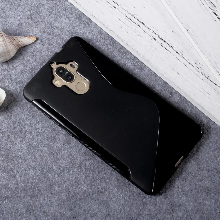 S Shape TPU Phone Case for Huawei Mate 9 - Black