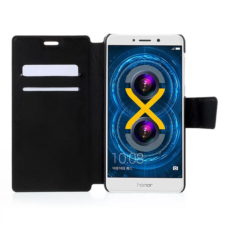 Crazy Horse Leather Card Slots Phone Case for Huawei Honor 6x (2016) / Mate 9 Lite - Black