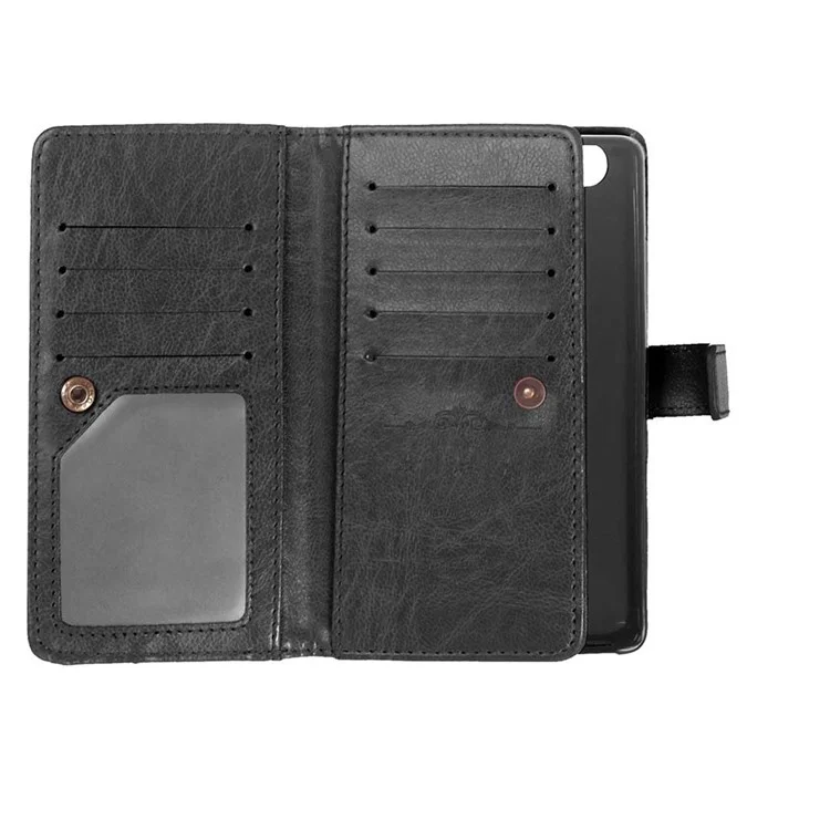 For Huawei P9 Wallet 9 Card Slots Crazy Horse Leather Mobile Phone Case - Black