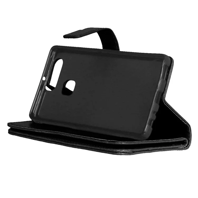 For Huawei P9 Wallet 9 Card Slots Crazy Horse Leather Mobile Phone Case - Black