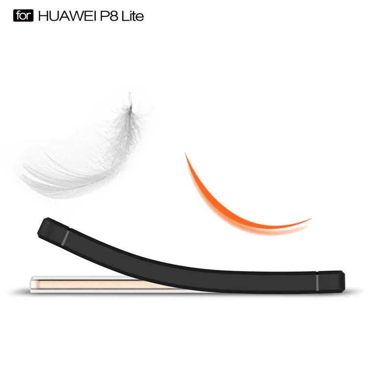 Carbon Fibre Brushed TPU Case for Huawei P8 Lite - Black