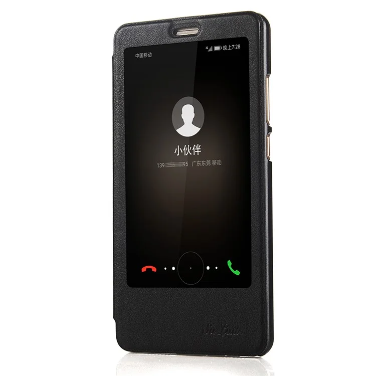 SULADA Wake Sleep Smart View Window Leather Stand Case for Huawei Mate 9 - Black