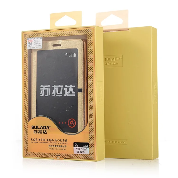 SULADA Wake Sleep Smart View Window Leather Stand Case for Huawei Mate 9 - Black