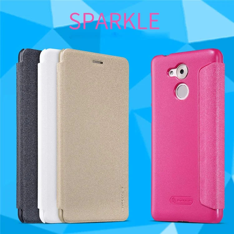 NILLKIN Sparkle Series for Huawei Enjoy 6s / Honor 6C Leather Mobile Flip Cover - Black