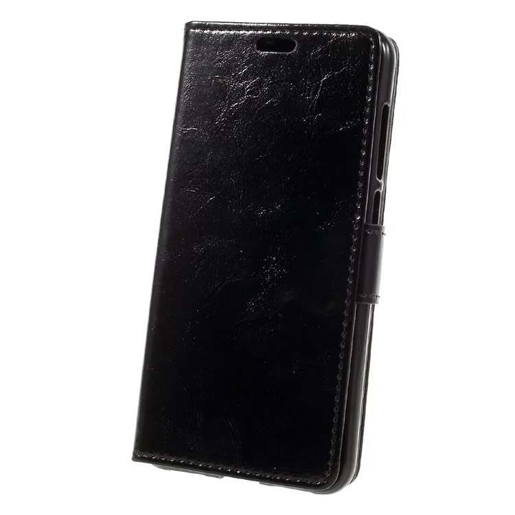 Crazy Horse Stand Leather Wallet Case for Huawei P8 Lite (2017) / Honor 8 Lite - Black