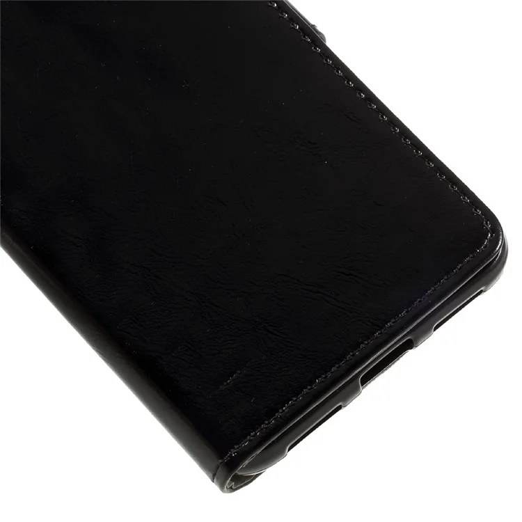 Crazy Horse Stand Leather Wallet Case for Huawei P8 Lite (2017) / Honor 8 Lite - Black