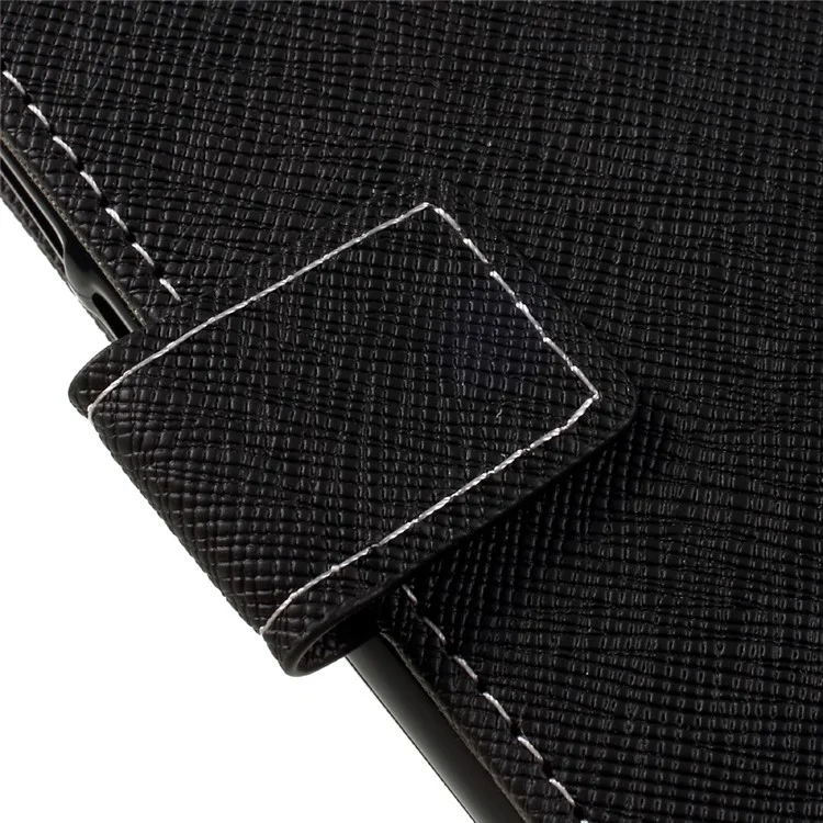 For Huawei P8 Lite (2017) / Honor 8 Lite Stand Wallet Leather Case Cross Texture - Black