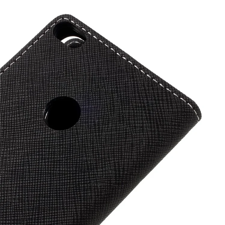 For Huawei P8 Lite (2017) / Honor 8 Lite Stand Wallet Leather Case Cross Texture - Black