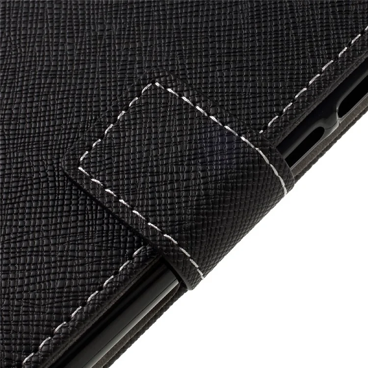 For Huawei P8 Lite (2017) / Honor 8 Lite Stand Wallet Leather Case Cross Texture - Black