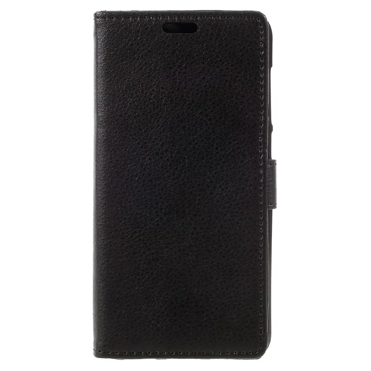 For Huawei P8 Lite (2017) / Honor 8 Lite Stand Leather Wallet Case Lychee Texture - Black