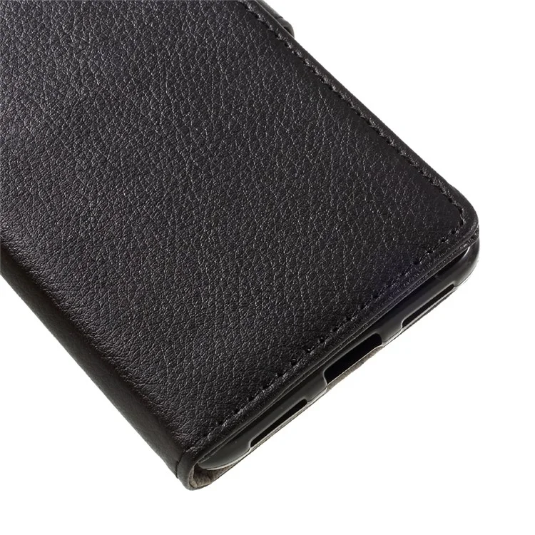 For Huawei P8 Lite (2017) / Honor 8 Lite Stand Leather Wallet Case Lychee Texture - Black