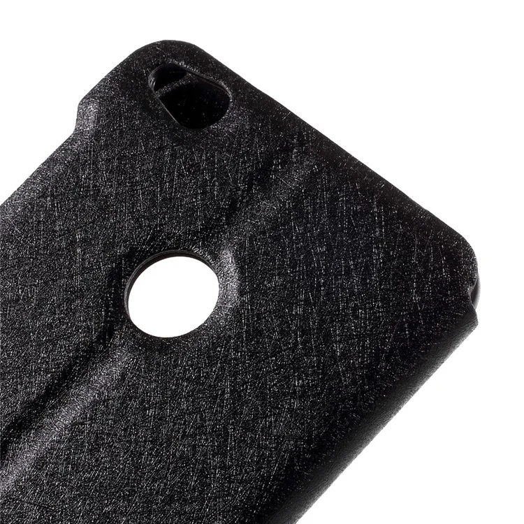Silk Texture Dual Window Leather Phone Case for Huawei P8 Lite (2017) / Honor 8 Lite - Black