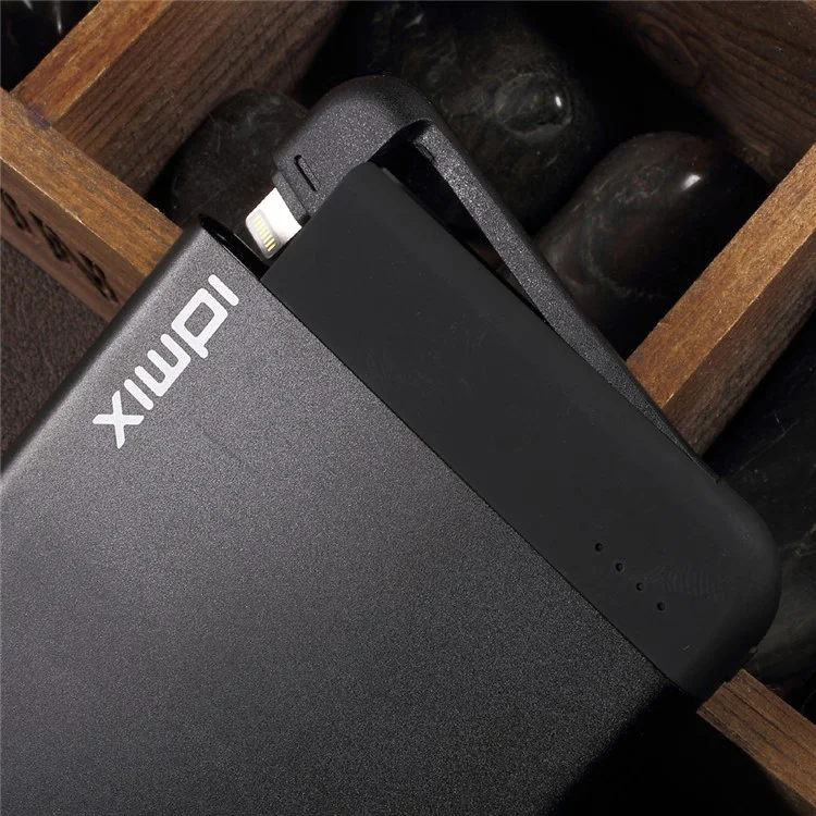 IDMIX Mate 7 MFI Certified Power Bank 7000mAh with Lightning & Micro USB Cables - Black