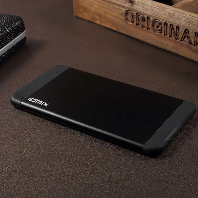 IDMIX Mate 7 MFI Certified Power Bank 7000mAh with Lightning & Micro USB Cables - Black