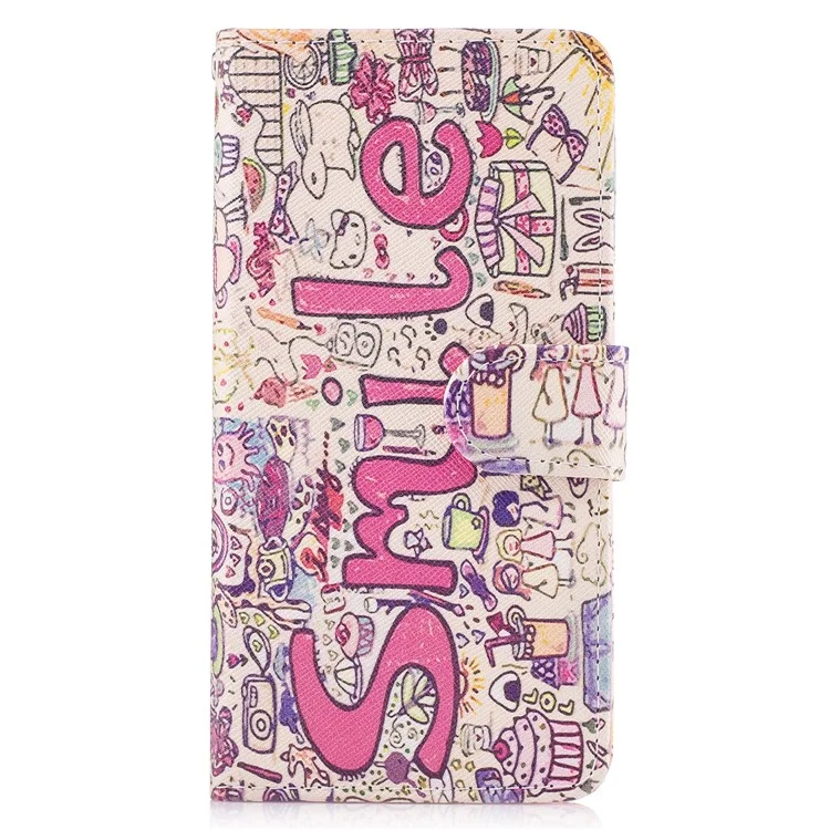 Patterned Leather Wallet Case for Huawei P8 Lite (2017)/Honor 8 Lite - Smile Cartoon Patterns
