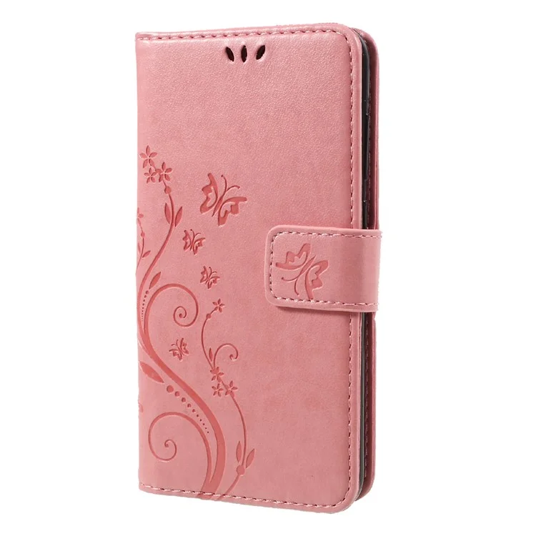 Coperchio di Pentole Per Farfalle Flora Exprinted Flora Per Huawei P8 Lite (2017) / Onore 8 Lite - Rosa