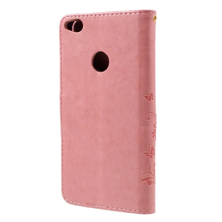 Coperchio di Pentole Per Farfalle Flora Exprinted Flora Per Huawei P8 Lite (2017) / Onore 8 Lite - Rosa