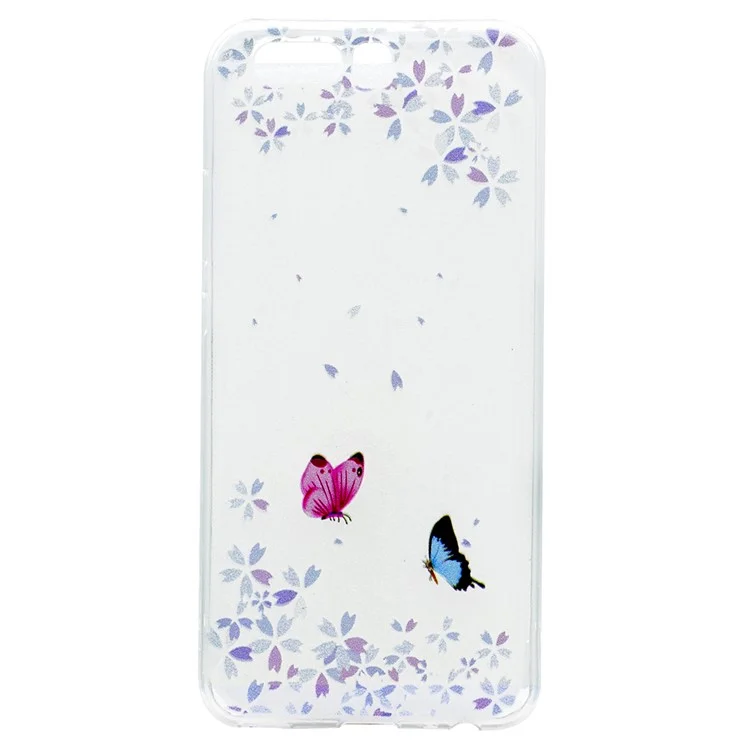 Pattern Printing TPU Case for Huawei P10 - Butterflies and Flowers