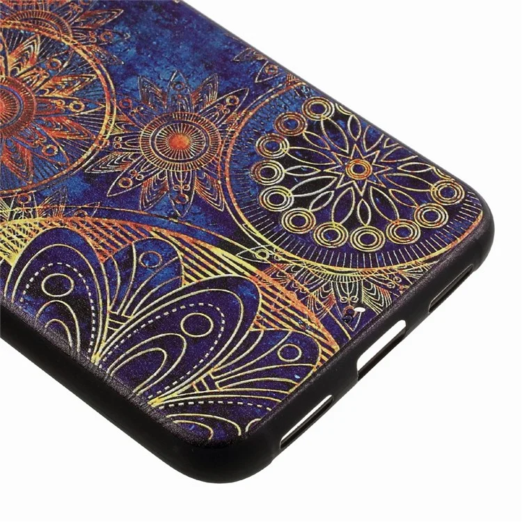 Back TPU Skin Embossed Soft Cover for Huawei P8 Lite (2017) / Honor 8 Lite - Mandala Flowers