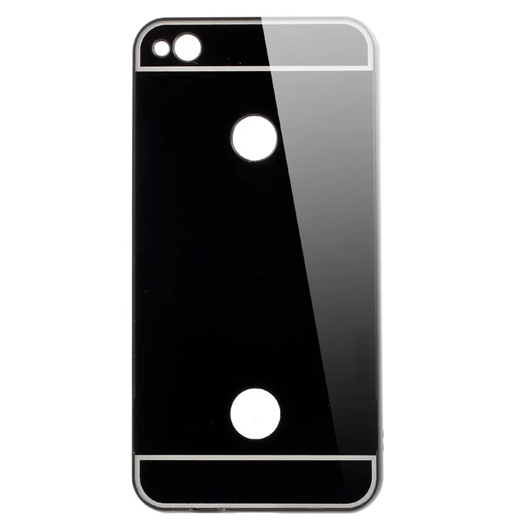 Slide-on Metal Bumper Plating PC Back Phone Case for Huawei P8 Lite (2017) - Black
