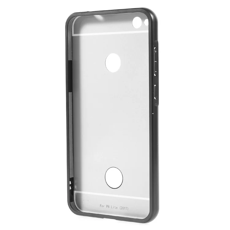 Slide-on Metal Bumper Plating PC Back Phone Case for Huawei P8 Lite (2017) - Black