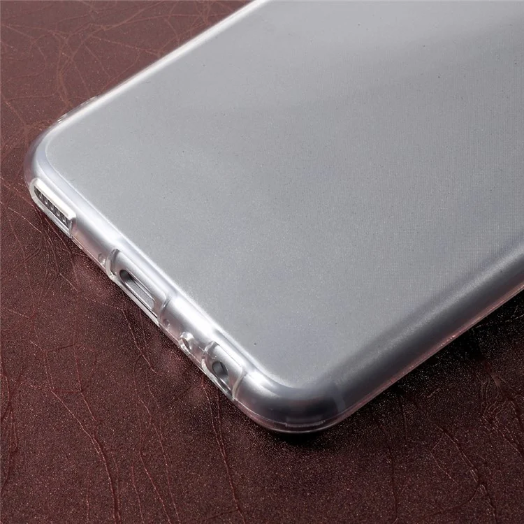 Ultra Thin Clear Soft TPU Cover Case with Carbon Fiber Back Decal Sticker for Huawei P10 - Transparent
